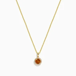 BH Multi Sunset 14K Yellow Gold Citrine and Diamond Pendant, 0.61 TCW | Necklaces & Pendants
