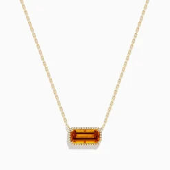 BH Multi Sunset 14K Yellow Gold Citrine and Diamond Necklace | Necklaces & Pendants