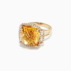 Effy Jewelry Sunset 14K Yellow Gold Citrine and Diamond Ring, 10.04 TCW | Rings