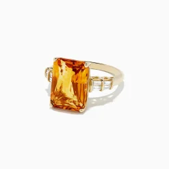 BH Multi Sunset 14K Yellow Gold Citrine and Diamond Ring, 7.02 TCW | Rings
