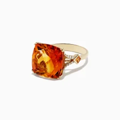 BH Multi Sunset 14K Yellow Gold Citrine and Diamond Cocktail Ring, 11.04 TCW | Rings