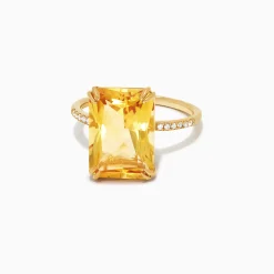 Effy Jewelry Sunset 14K Yellow Gold Citrine and Diamond Ring, 6.72 TCW | Rings