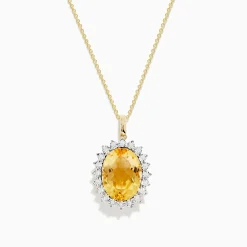 BH Multi Sunset 14K Yellow Gold Diamond and Citrine Pendant | Necklaces & Pendants