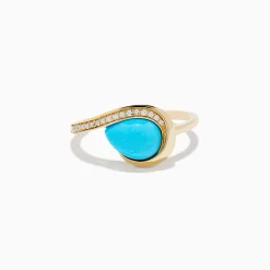 Effy Jewelry Terra 14K Yellow Gold Turquoise and Diamond Ring | Rings