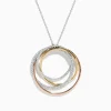 BH Multi Trio 14K 3-Color Gold Diamond Crossover Pendant | Necklaces & Pendants