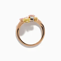 Effy Jewelry Trio 18K Three Tone Gold Multi Color Diamond Bouquet Ring | Rings