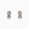 Effy Jewelry Trio 14K Tri Color Gold 1/2" French Clip Diamond Earrings, 0.55 TCW | Earrings