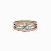 Effy Jewelry Trio 14K Tri Color Gold Diamond Stack Ring, 0.50 TCW | Rings