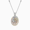 BH Multi Trio 14K Tri Color Gold Diamond Swirl Pendant, 1.28 TCW | Necklaces & Pendants