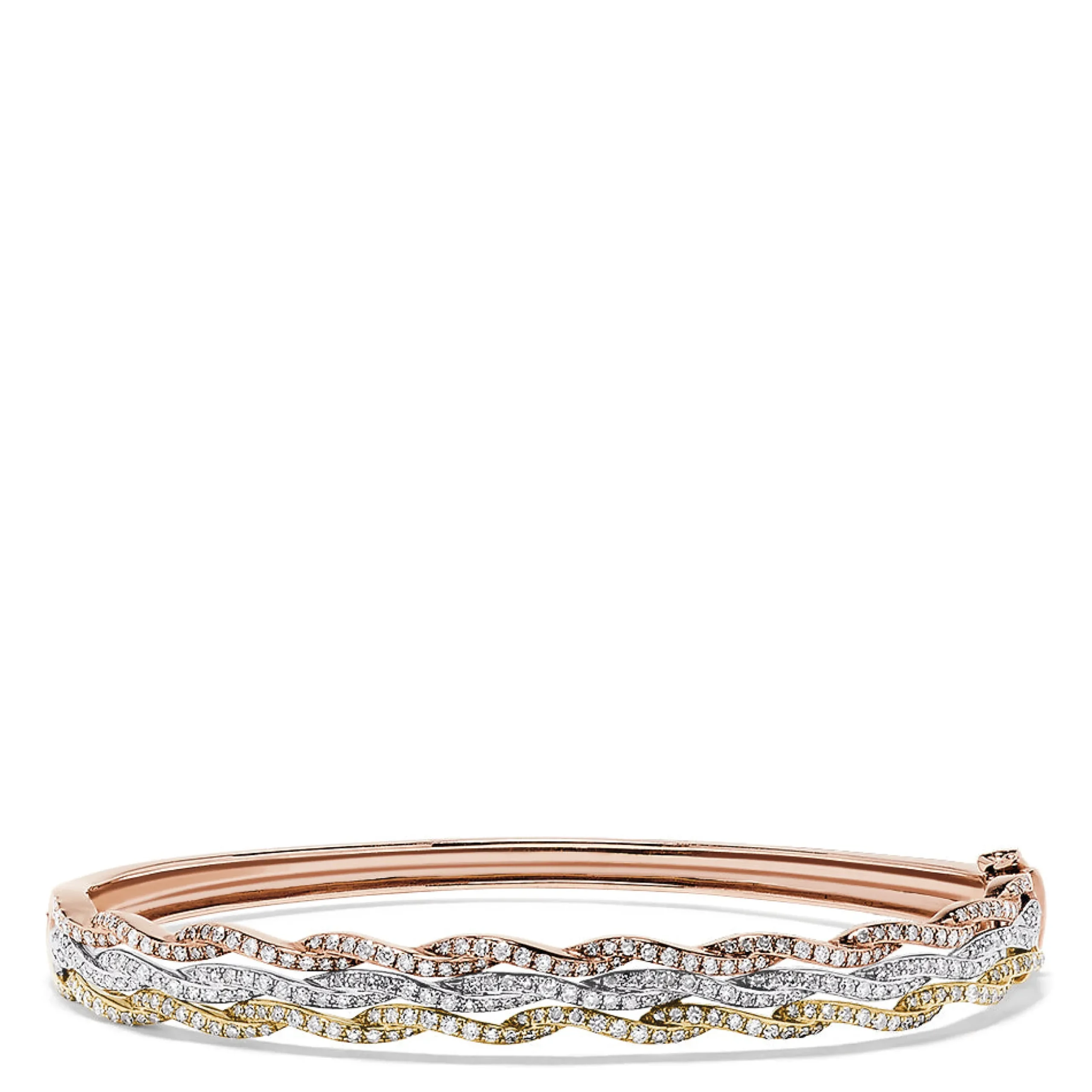 Effy Jewelry Trio 14K Tri Color Gold Diamond Bangle, 1.42 TCW | Bracelets