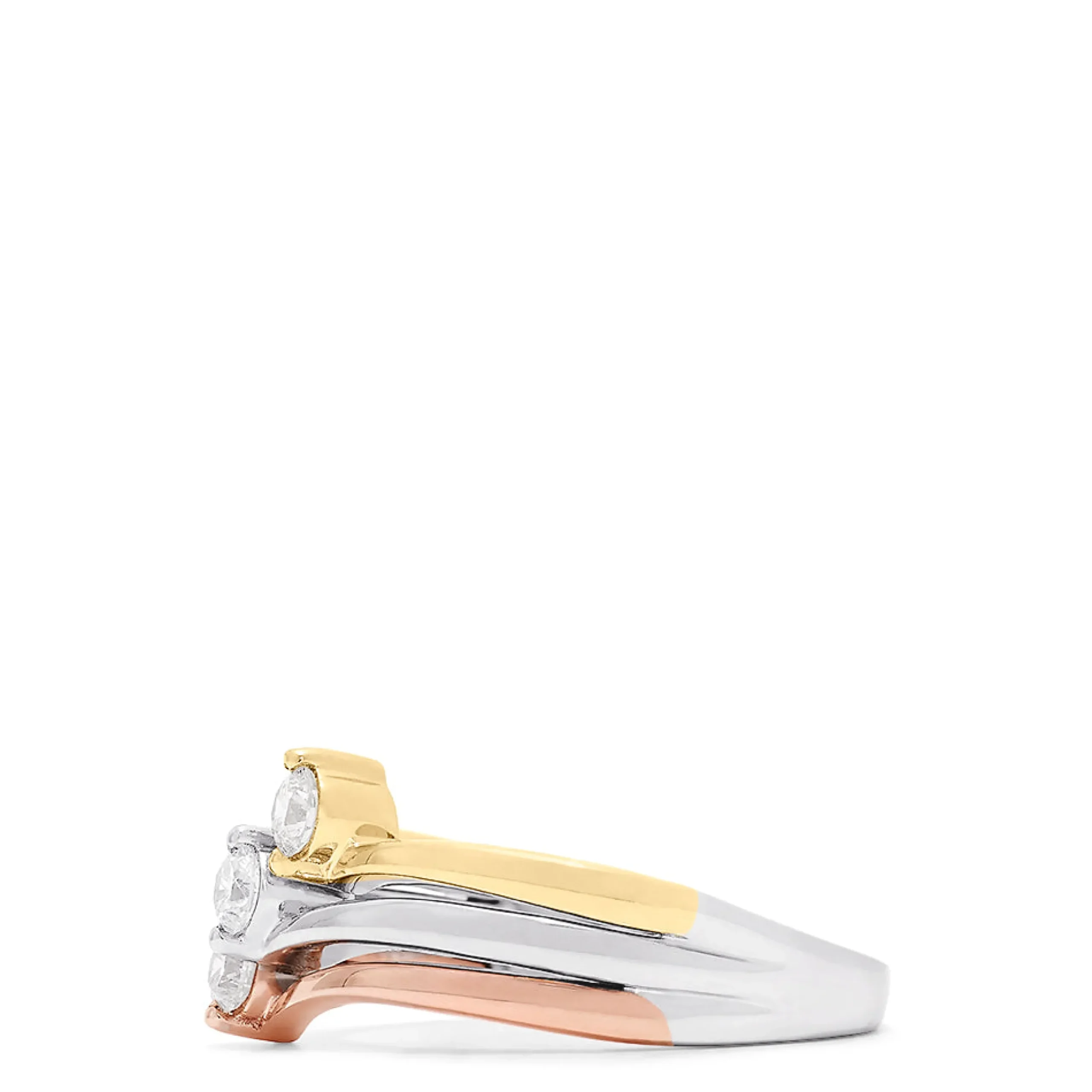 Effy Jewelry Trio 14K Tri Color Gold Diamond Ring, 0.32 TCW | Rings