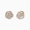 Effy Jewelry Trio 14K Tri Tone Gold Diamond Flower Earrings, 0.61 TCW | Earrings