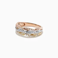 BH Multi Trio 14K Tri Tone Gold Diamond Ring, 0.34 TCW | Rings