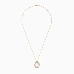 BH Multi Trio 14K Tri Tone Gold Diamond Oval Crossover Pendant, 0.43 TCW | Necklaces & Pendants
