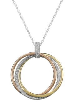 Effy Jewelry Trio 14K Tri-Color Gold Diamond Circles Pendant, 0.30 TCW | Necklaces & Pendants