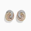 BH Multi Trio 14K Tri-Tone Gold French Clip Diamond Statement Earrings, 1.08 TCW | Earrings