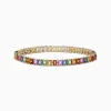 Effy Jewelry Watercolor 14k Gold Emerald Cut Multi Sapphire Tennis Bracelet | Bracelets