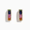 Effy Jewelry Watercolor 14k Gold Multi Sapphire and Diamond Huggie Earrings | Earrings