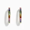 Effy Jewelry Watercolor 14k Gold Princess Cut Multi Sapphire Hoop Earrings | Earrings