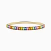 Effy Jewelry Watercolor 14k Yellow Gold Emerald Cut Multi Sapphire Bangle | Bracelets