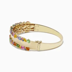 Effy Jewelry Watercolor 14k Yellow Gold Multi Sapphire Bangle | Bracelets