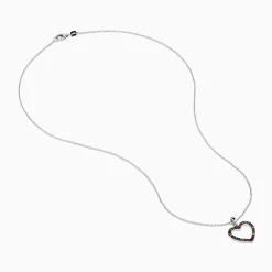 Effy Jewelry Watercolors 925 Sterling Silver Multi Sapphire and Tsavorite Heart Pendant | Necklaces & Pendants