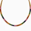 Effy Jewelry Watercolors 14K Gold Multi Sapphire and Diamond Necklace | Necklaces & Pendants