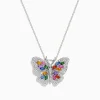 Effy Jewelry Watercolors 14K Gold Multi Sapphire u0026 Diamond Butterfly Pendant | Necklaces & Pendants