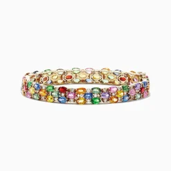 Effy Jewelry Watercolors 14K Gold Multi Sapphire u0026 Diamond Bracelet, 24.54 TCW | Bracelets