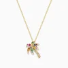 BH Multi Watercolors 14K Gold Multi Sapphire and Diamond Palm Tree Pendant | Necklaces & Pendants