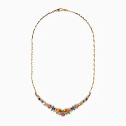 Effy Jewelry Watercolors 14K Gold Multi Sapphire and Diamond Necklace | Necklaces & Pendants