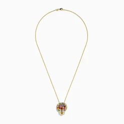 Effy Jewelry Watercolors 14K Gold Multi Sapphire, Diamond u0026 Emerald Panther Pendant | Necklaces & Pendants