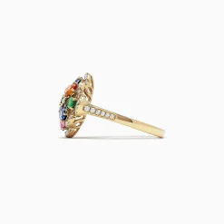 Effy Jewelry Watercolors 14K Gold Multi Sapphire and Diamond Ring, 1.91 TCW | Rings