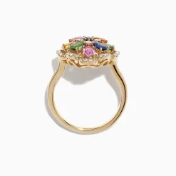 Effy Jewelry Watercolors 14K Gold Multi Sapphire and Diamond Ring, 1.91 TCW | Rings