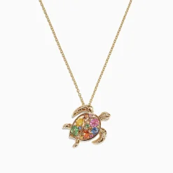 Effy Jewelry Watercolors 14K Gold Sapphire u0026 Diamond Turtle Pendant, 0.99 TCW | Necklaces & Pendants