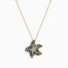 BH Multi Watercolors 14K Gold Sapphire u0026 Diamond Starfish Pendant, 1.19 TCW | Necklaces & Pendants