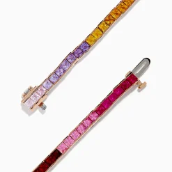 Effy Jewelry Watercolors 14K Rose Gold Multi Sapphire Bracelet | Bracelets