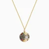 Effy Jewelry Watercolors 14K Two Tone Gold Multi Sapphire and Diamond Star Burst Pendant | Necklaces & Pendants