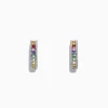 Effy Jewelry Watercolors 14K White Gold Multi Sapphire u0026 Diamond Hoop Earrings | Earrings