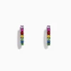 Effy Jewelry Watercolors 14K White Gold Multi Sapphire Huggie Hoop Earrings | Earrings