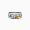BH Multi Watercolors 14K White Gold Multi Sapphire and Diamond Ring, 1.69 TCW | Rings