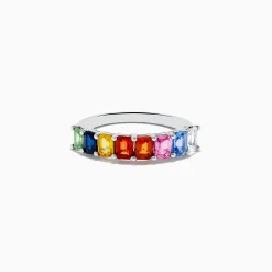 Effy Jewelry Watercolors 14K White Gold Multi Sapphire Ring | Rings