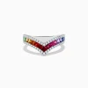 Effy Jewelry Watercolors 14K White Gold Multi Sapphire and Diamond Ring | Rings