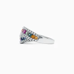 Effy Jewelry Watercolors 14K White Gold Multi Sapphire and Diamond Ring, 1.95 TCW | Rings