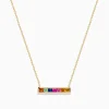 BH Multi Watercolors 14K Yellow Gold Multi Sapphire Bar Necklace | Necklaces & Pendants