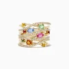 BH Multi Watercolors 14K Yellow Gold Multi Sapphire and Diamond Ring | Rings