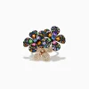 Effy Jewelry Watercolors 14K Yellow Gold Multi Sapphire u0026 Diamond Flower Ring | Rings