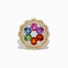 Effy Jewelry Watercolors 14K Yellow Gold Multi Sapphire and Diamond Ring | Rings
