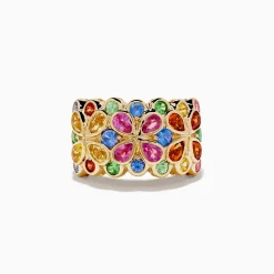 Effy Jewelry Watercolors 14K Yellow Gold Multi Sapphire and Tsavorite Ring | Rings