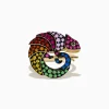 Effy Jewelry Watercolors 14K Yellow Gold Black Diamond Muliti Sapphire Chameleon Ring | Rings
